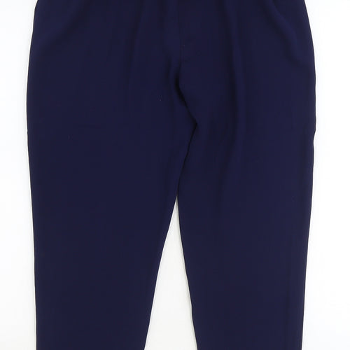 Dorothy Perkins Womens Blue Polyester Trousers Size 10 Regular Tie