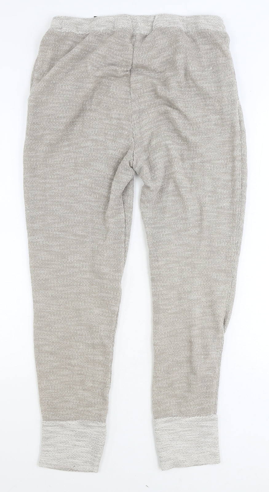 H&M Womens Brown Geometric Cotton Jogger Trousers Size M Regular Drawstring