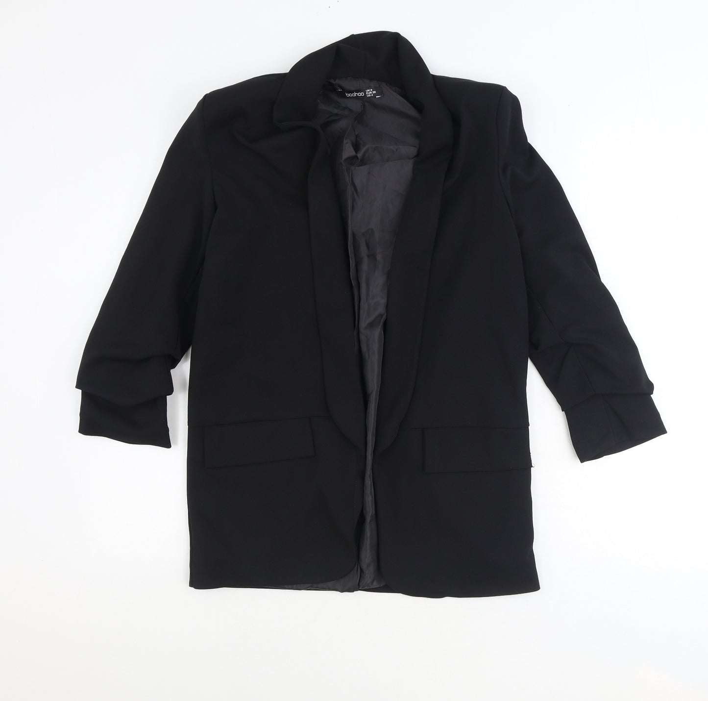 Boohoo Womens Black Polyester Jacket Blazer Size 8