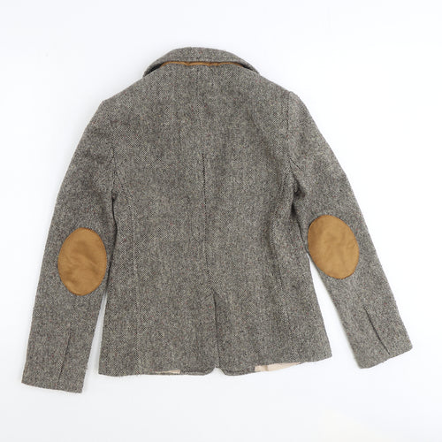 Topshop Womens Brown Geometric Jacket Size 8 Snap