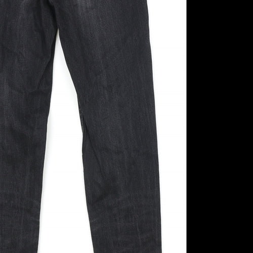 Topshop Womens Black Cotton Skinny Jeans Size 25 in Regular Zip