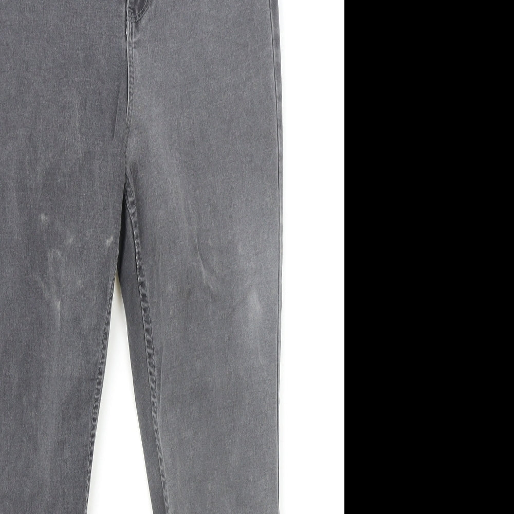 New Look Womens Grey Cotton Skinny Jeans Size 10 Regular Zip