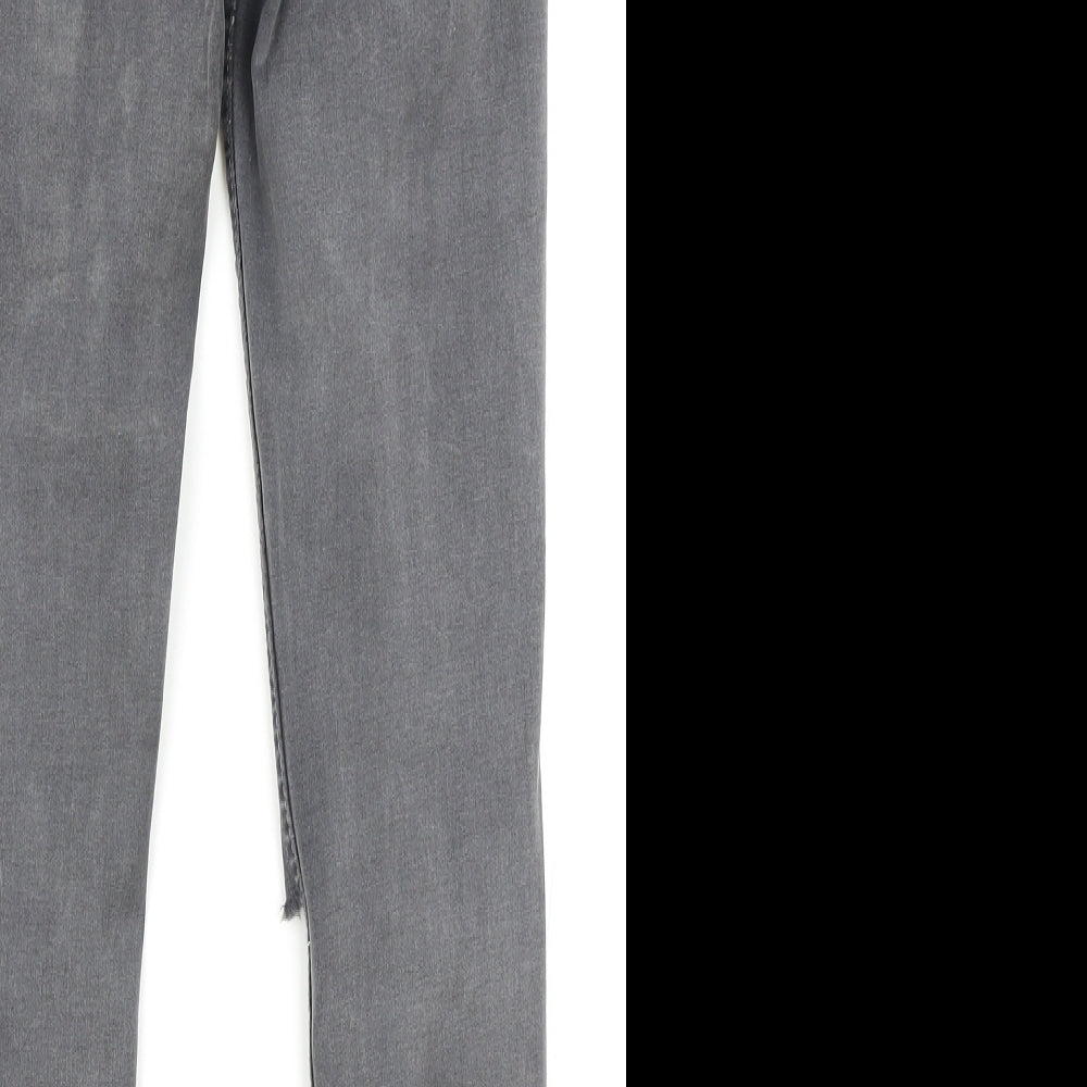New Look Womens Grey Cotton Skinny Jeans Size 10 Regular Zip