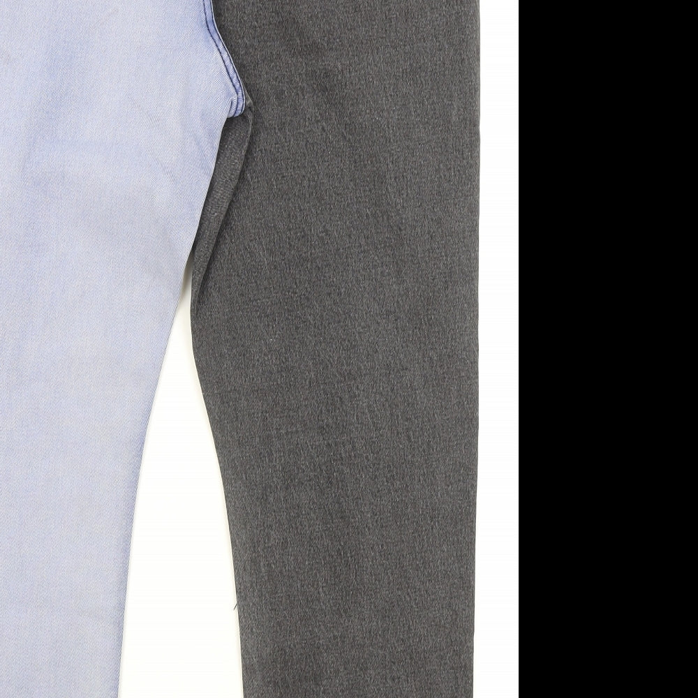 Boohoo Womens Blue Cotton Straight Jeans Size 16 Regular Zip