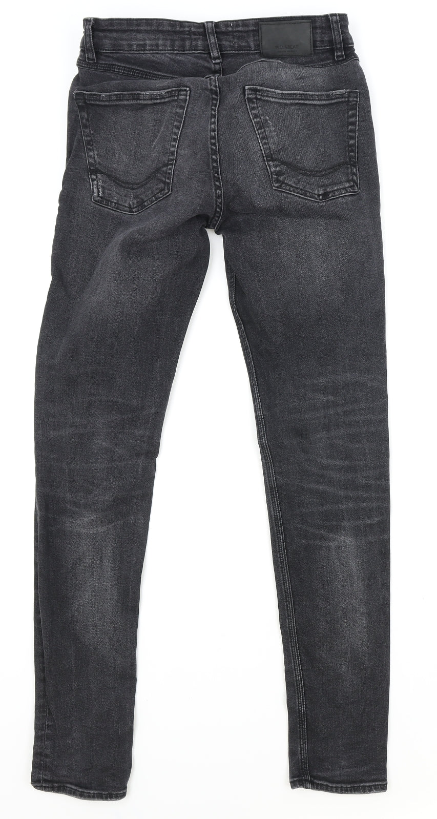 Pull&Bear Mens Black Cotton Skinny Jeans Size 29 in Regular Zip