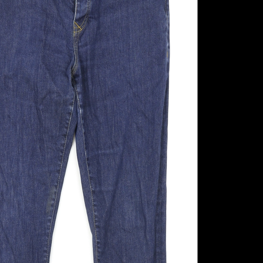 River Island Mens Blue Cotton Straight Jeans Size 34 in Regular Button