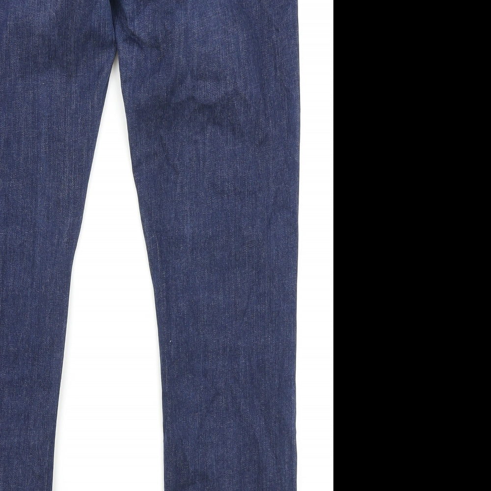 River Island Mens Blue Cotton Straight Jeans Size 34 in Regular Button