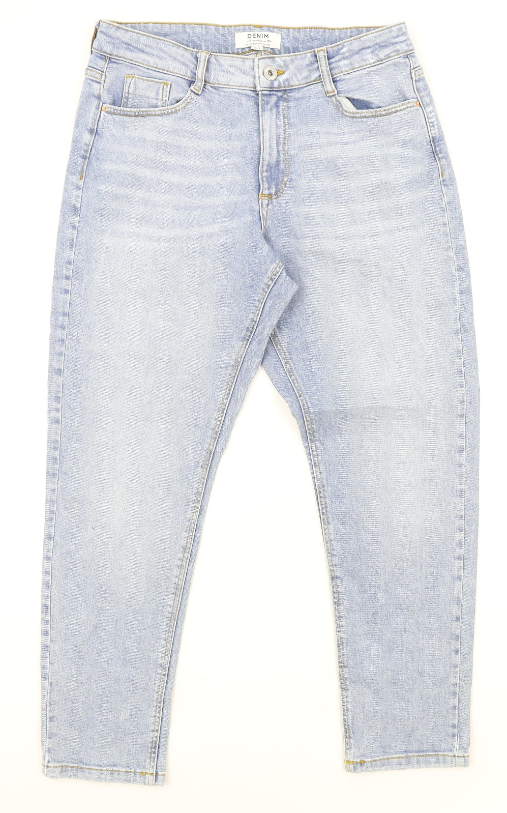 Dorothy Perkins Womens Blue Cotton Straight Jeans Size 12 Regular Zip