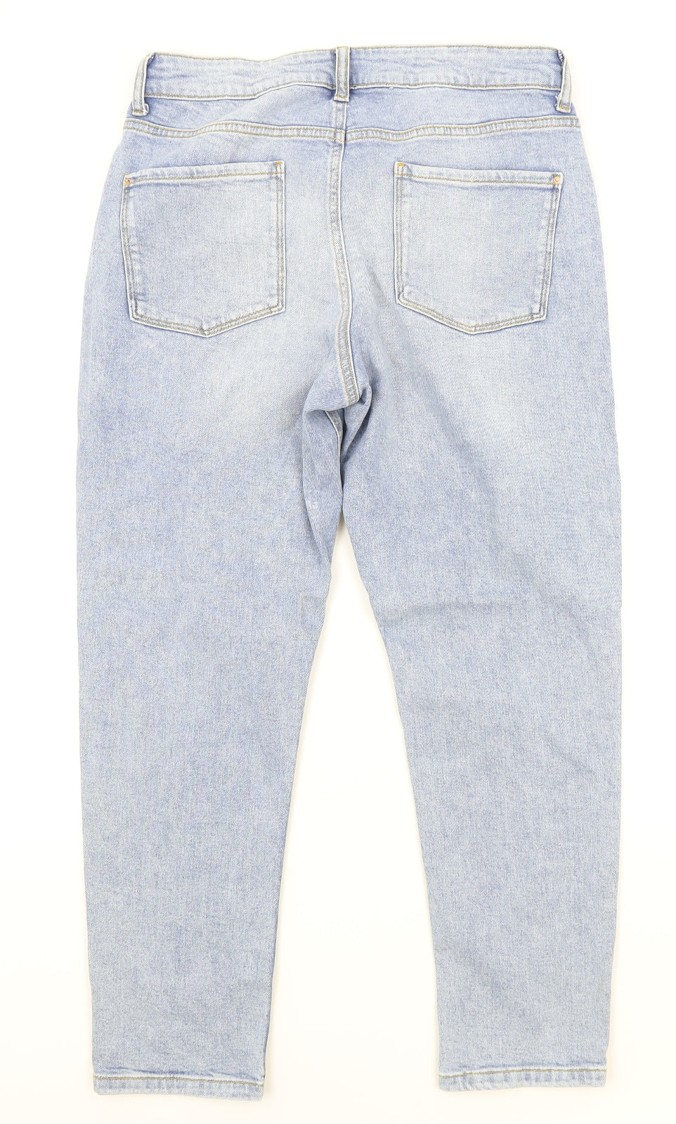 Dorothy Perkins Womens Blue Cotton Straight Jeans Size 12 Regular Zip