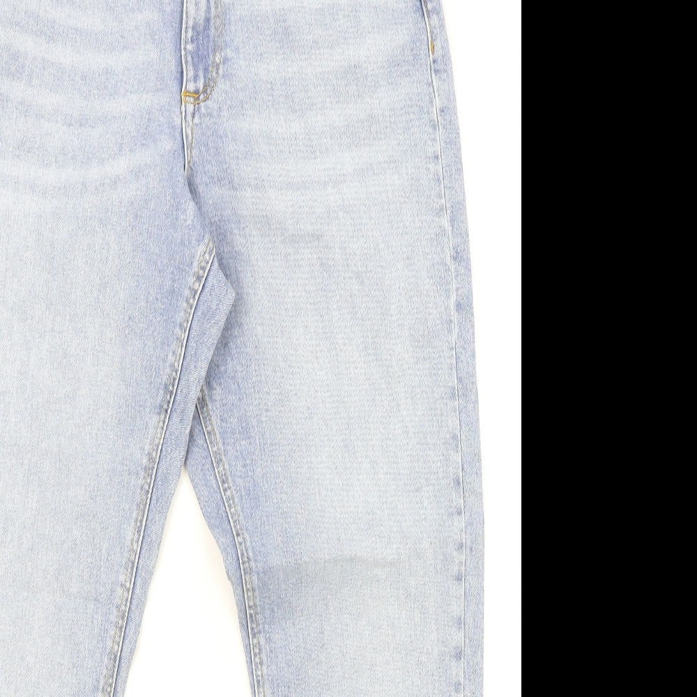 Dorothy Perkins Womens Blue Cotton Straight Jeans Size 12 Regular Zip