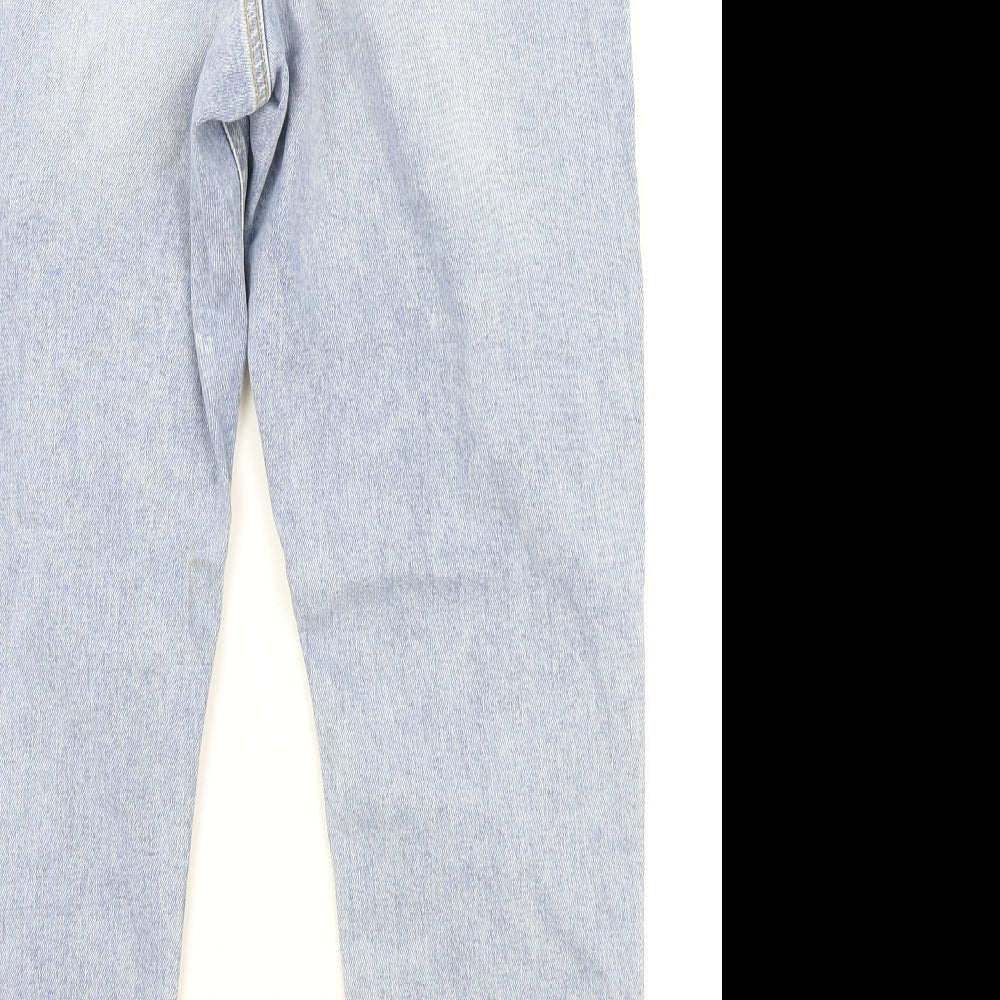 Dorothy Perkins Womens Blue Cotton Straight Jeans Size 12 Regular Zip