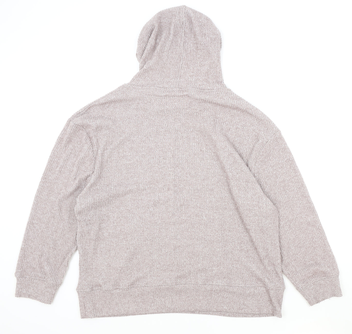 F&F Womens Beige Cotton Pullover Hoodie Size 18 Pullover - Ribbed