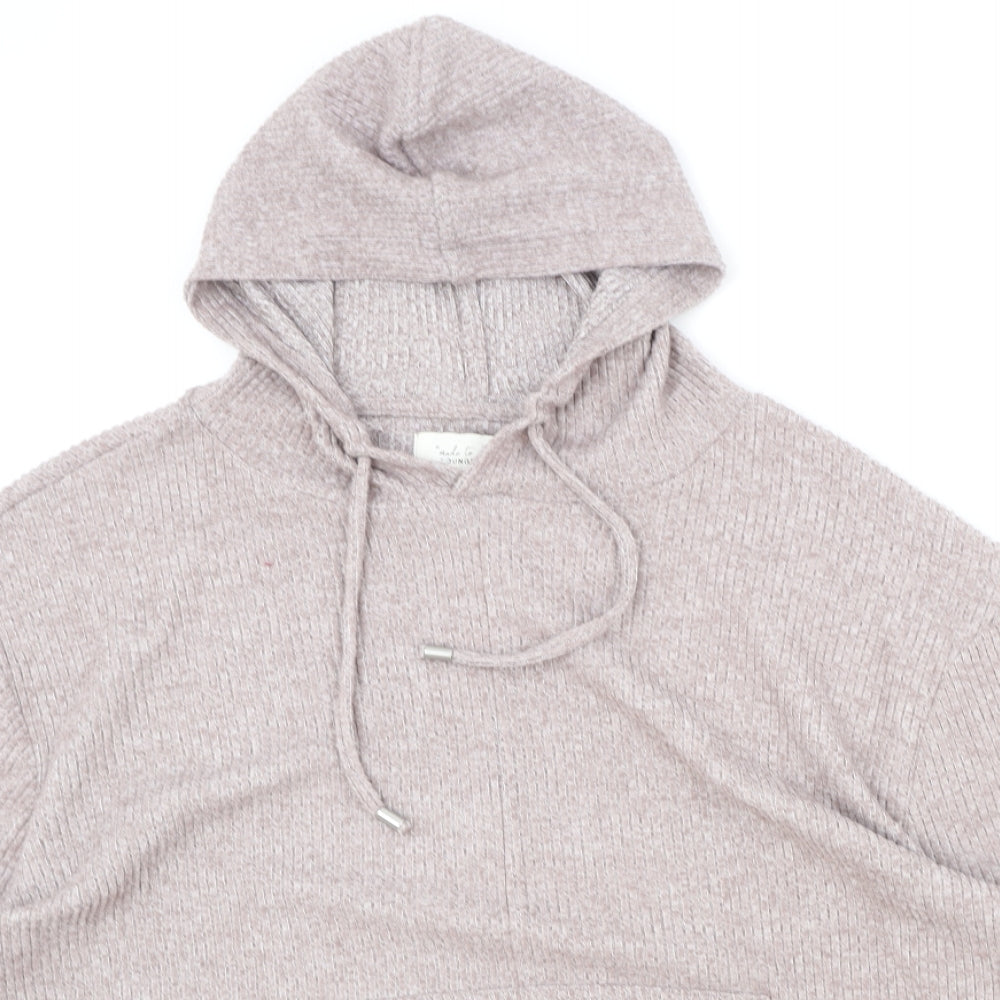 F&F Womens Beige Cotton Pullover Hoodie Size 18 Pullover - Ribbed