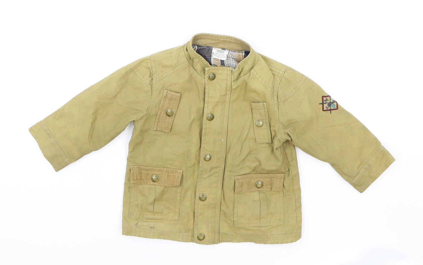 mamas & papas Baby Beige Basic Jacket Jacket Size 18-24 Months Snap