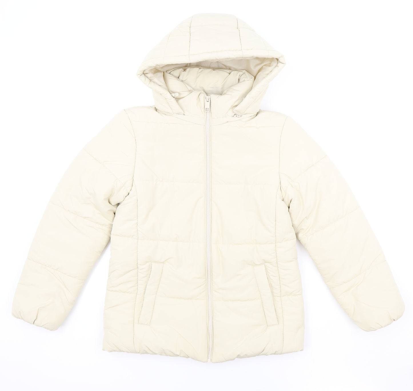 Marks and Spencer Womens Ivory Puffer Jacket Jacket Size 8 Zip