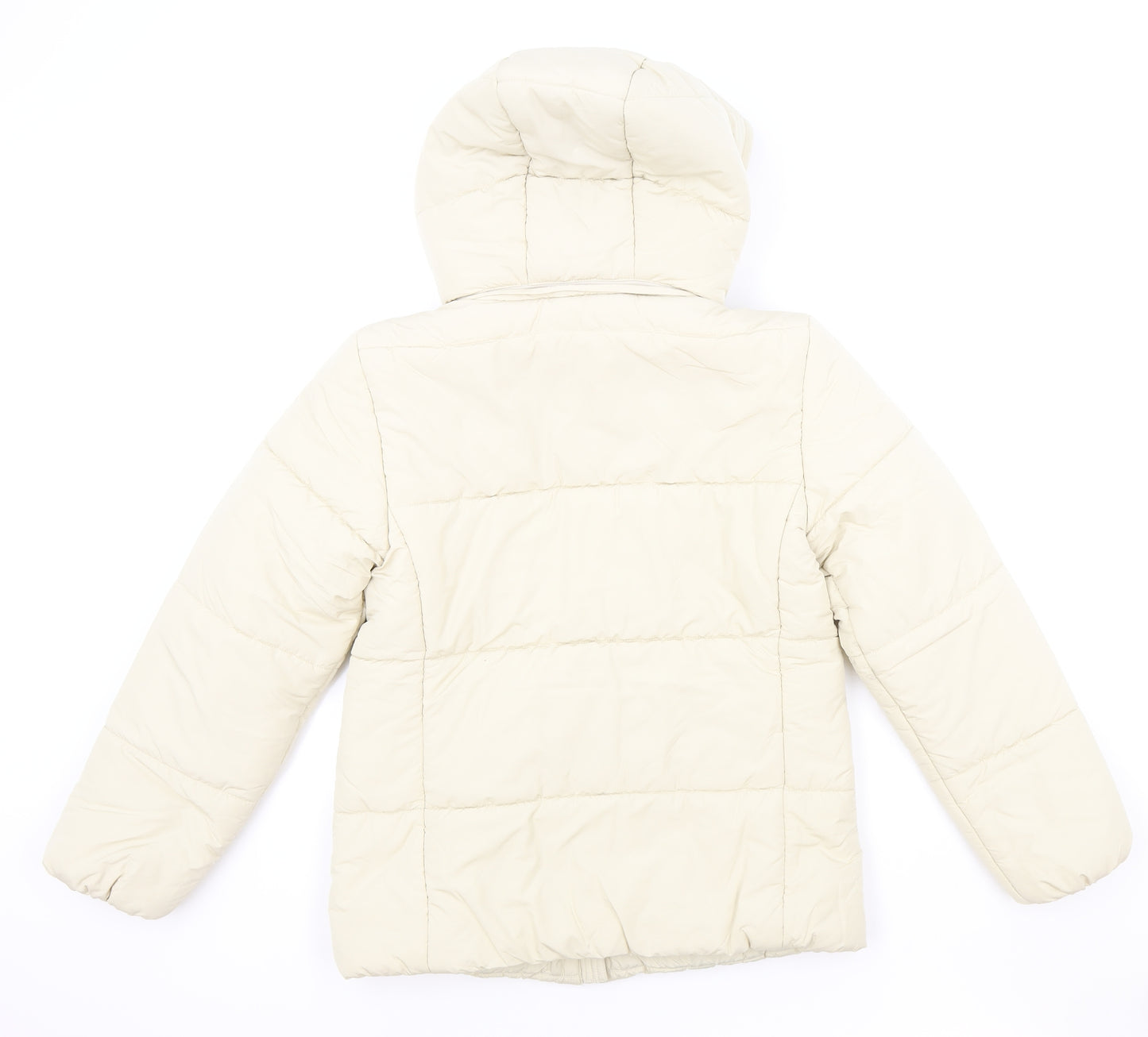 Marks and Spencer Womens Ivory Puffer Jacket Jacket Size 8 Zip