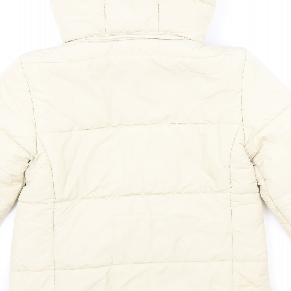 Marks and Spencer Womens Ivory Puffer Jacket Jacket Size 8 Zip