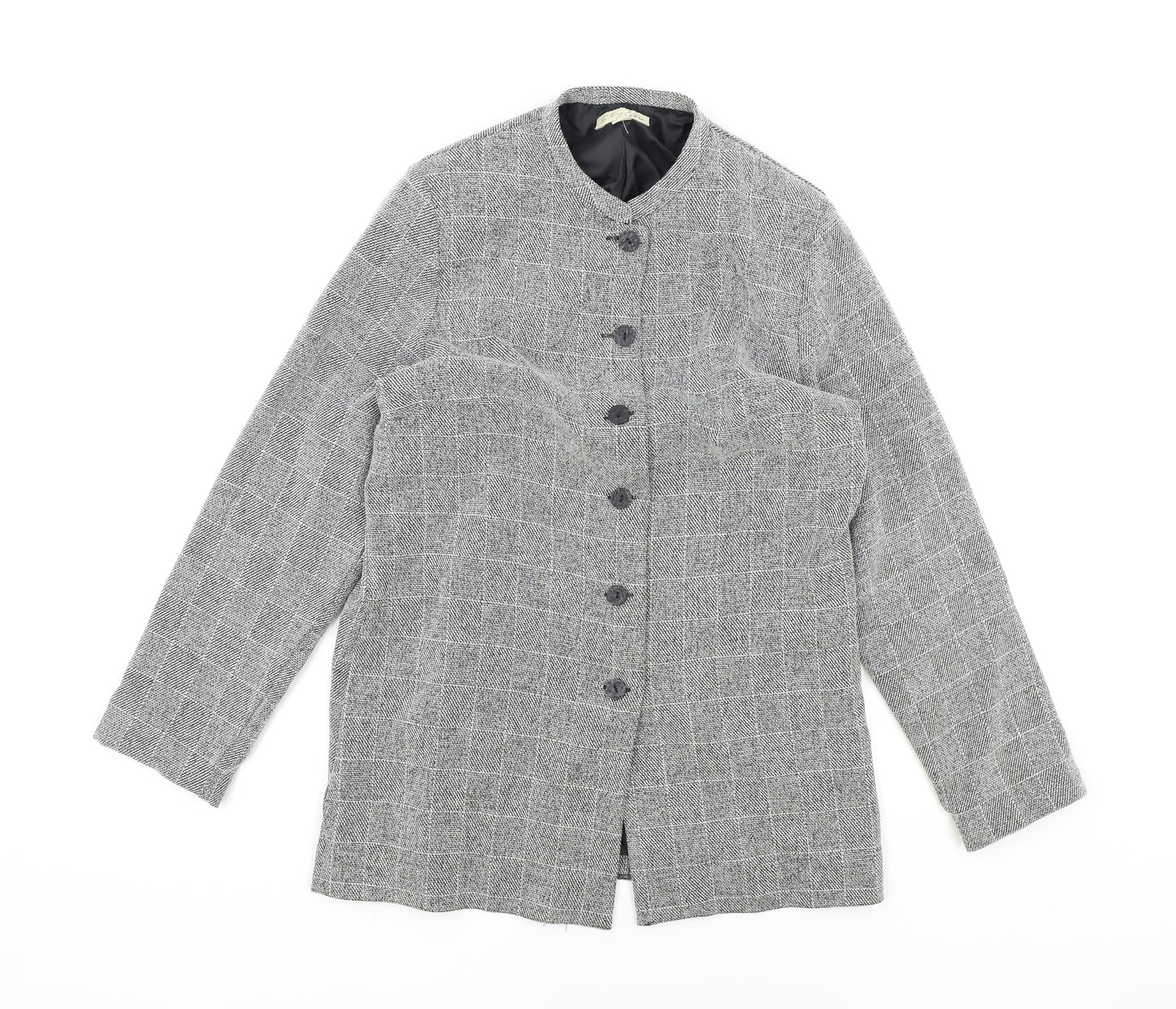 EWM Womens Grey Polyester Jacket Blazer Size 10