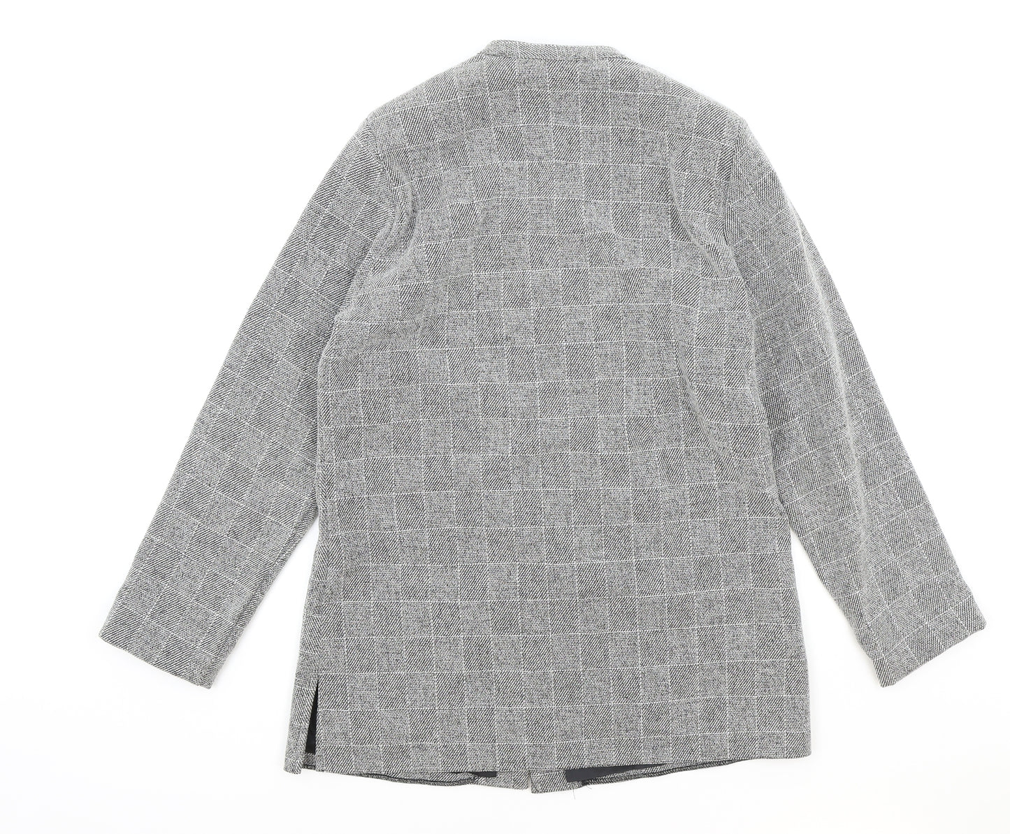 EWM Womens Grey Polyester Jacket Blazer Size 10