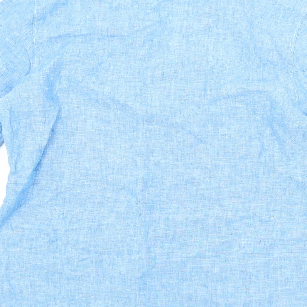 Tommy Bahama Womens Blue Cotton Basic Blouse Size M V-Neck