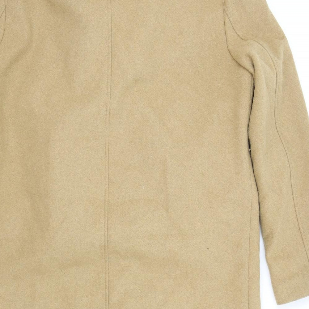 Zara Womens Brown Overcoat Coat Size L Button