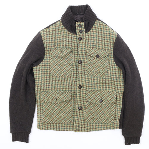 Harris Tweed Mens Multicoloured Plaid Jacket Size S Button