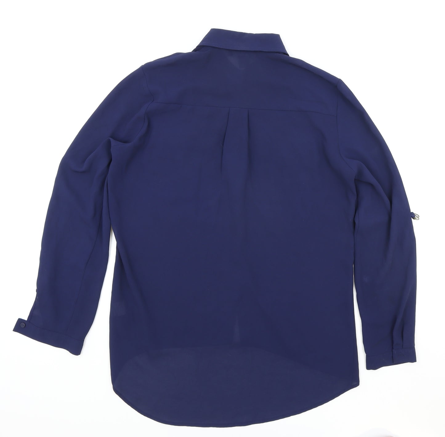 Atmosphere Womens Blue Polyester Basic Button-Up Size 8 Collared