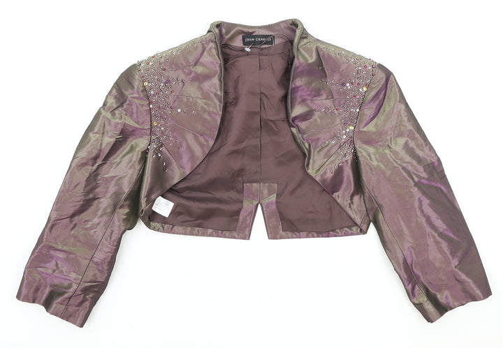 John Charles Womens Purple Jacket Blazer Size S