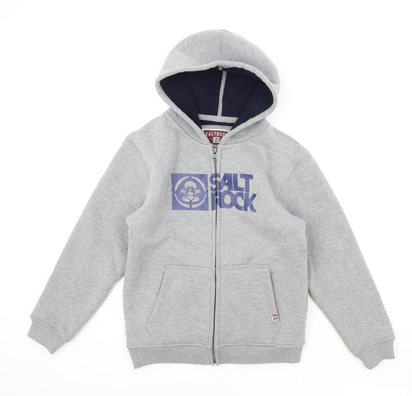 Saltrock Boys Grey Cotton Full Zip Hoodie Size 13 Years Zip