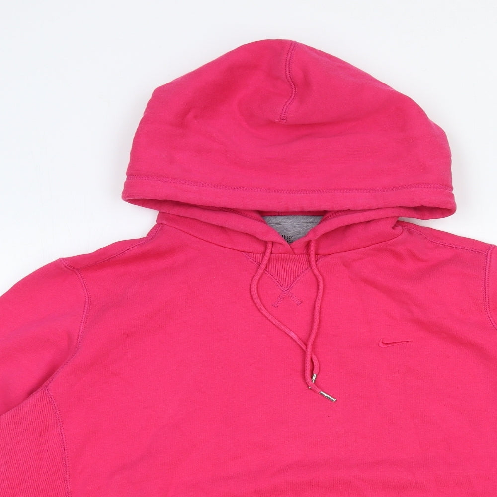 Nike Womens Pink Cotton Pullover Hoodie Size 10 Pullover