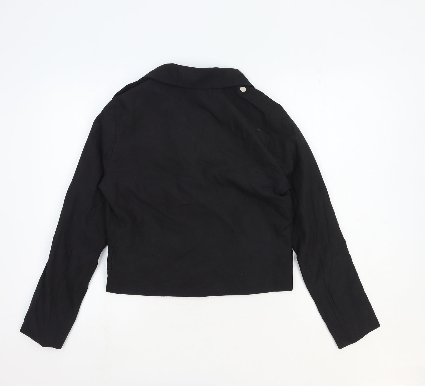 Boohoo Womens Black Biker Jacket Size 10 Zip
