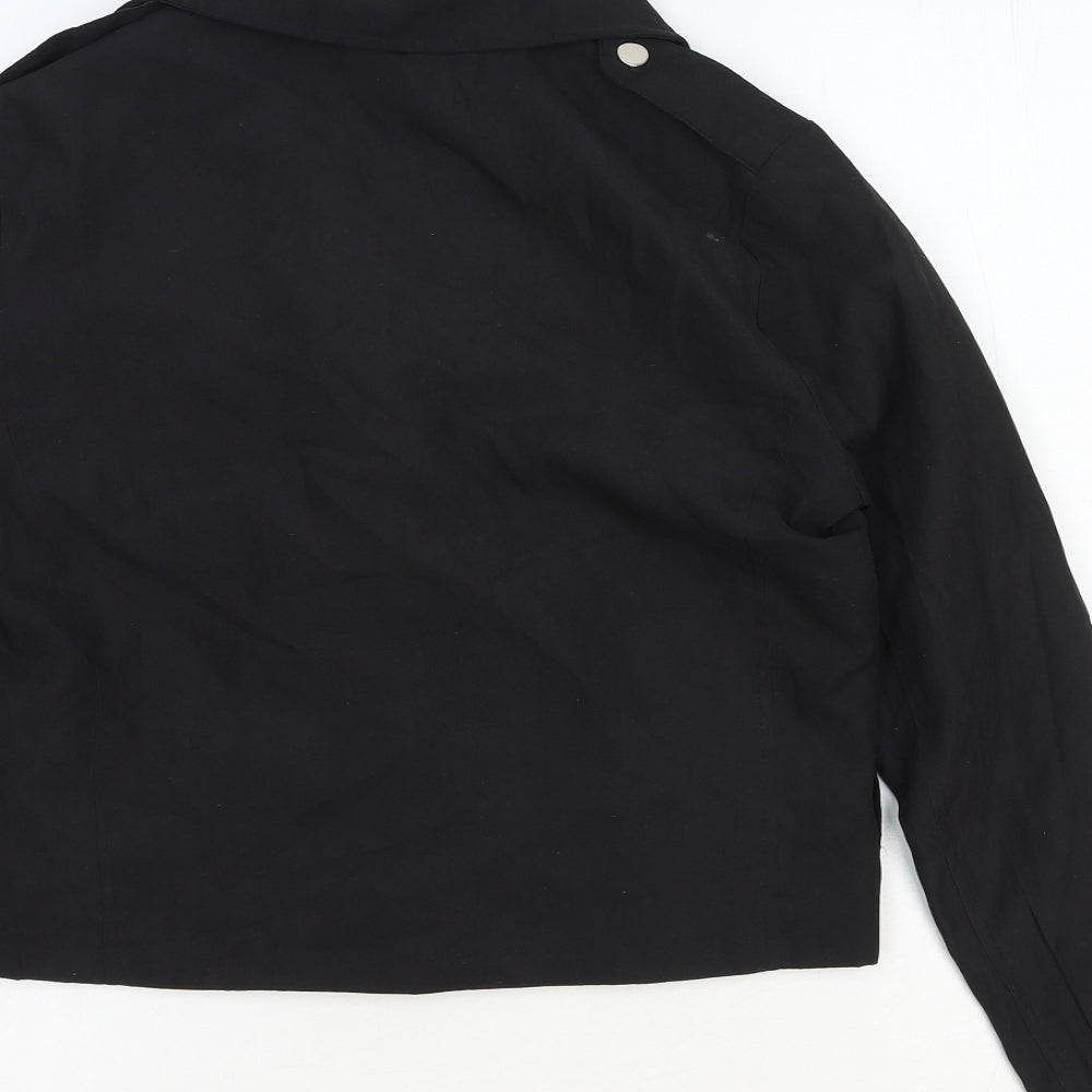 Boohoo Womens Black Biker Jacket Size 10 Zip