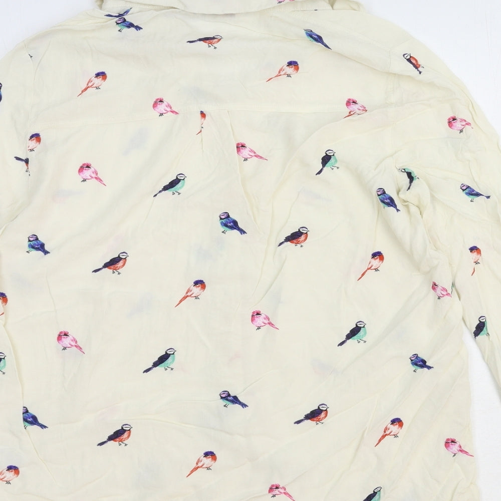 TU Womens Multicoloured Geometric Viscose Basic Button-Up Size 16 Collared - Bird Print