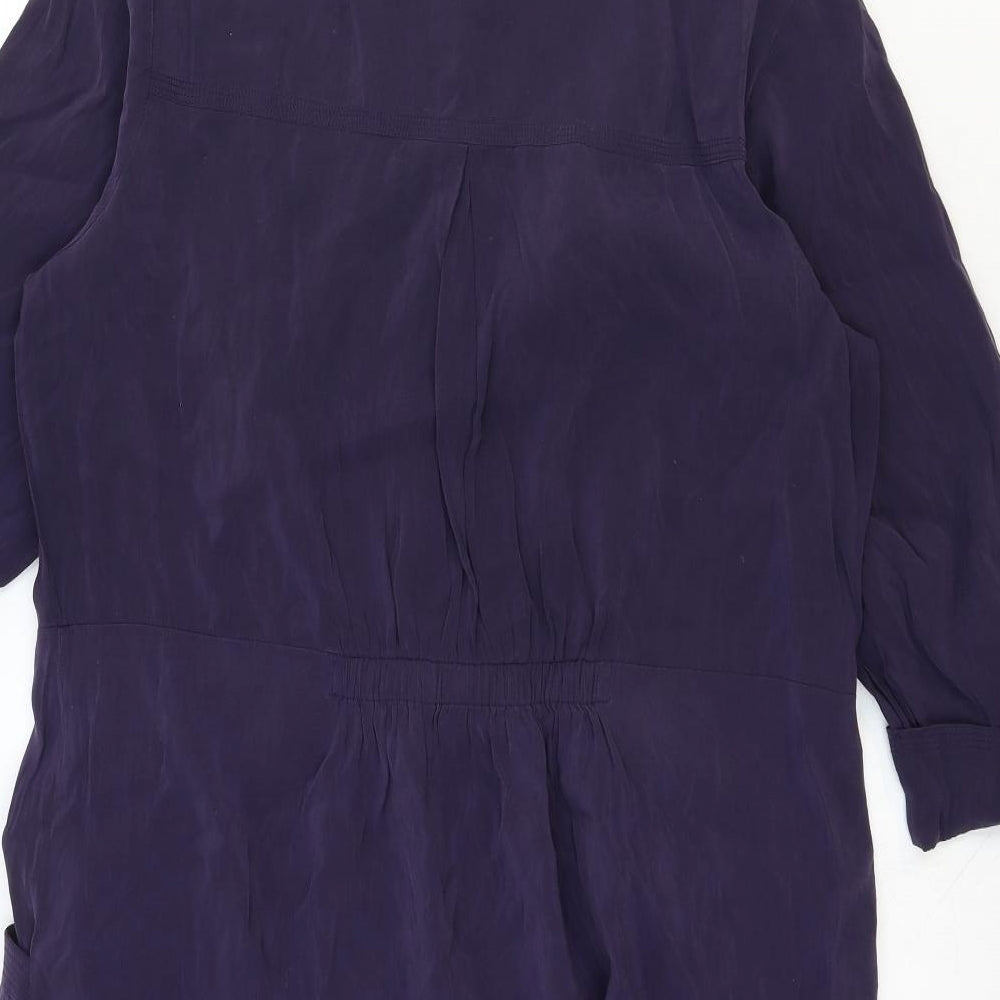 Autograph Womens Blue Viscose Shift Size 16 Boat Neck Button