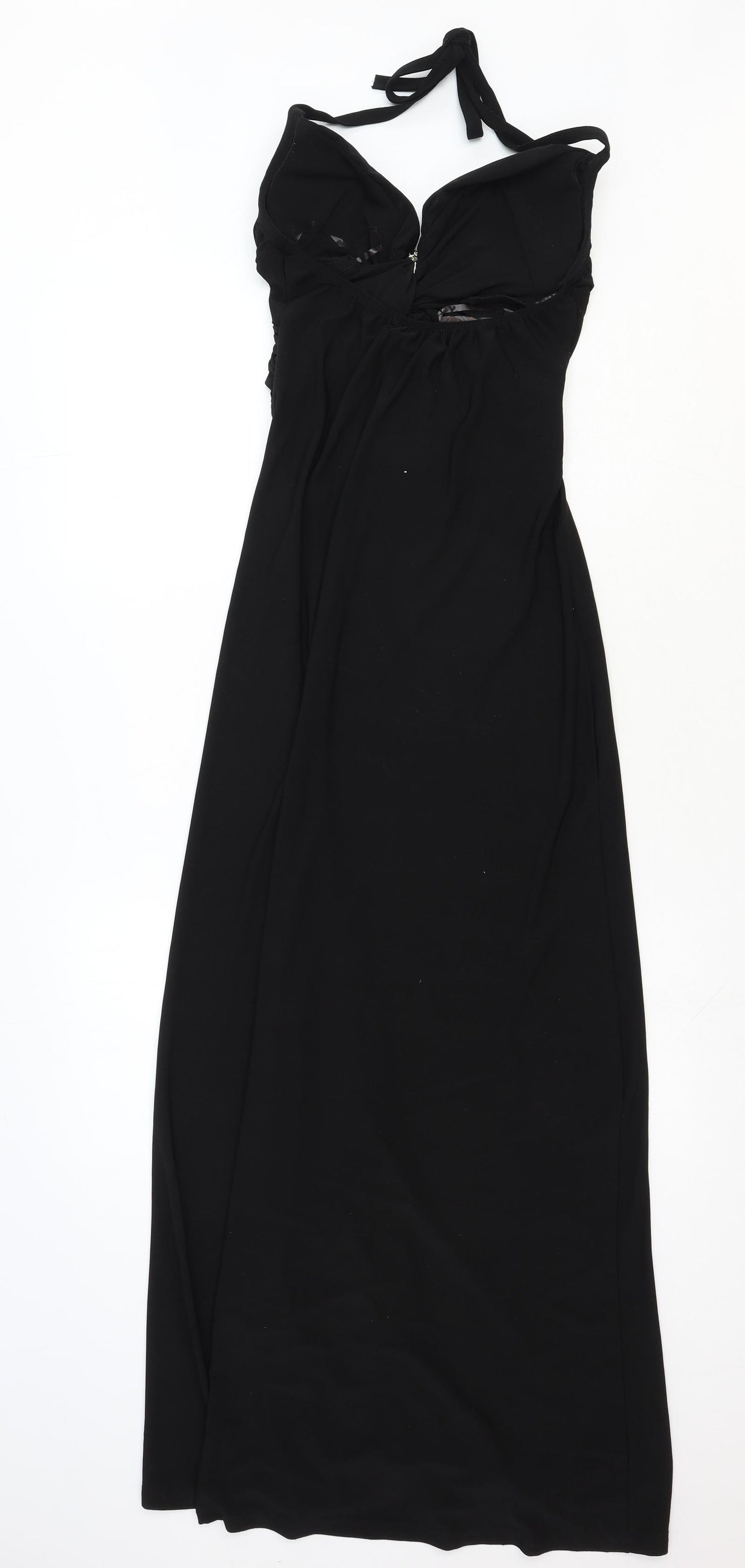 Voulez-Vous Womens Black Polyester Ball Gown Size M Halter Pullover