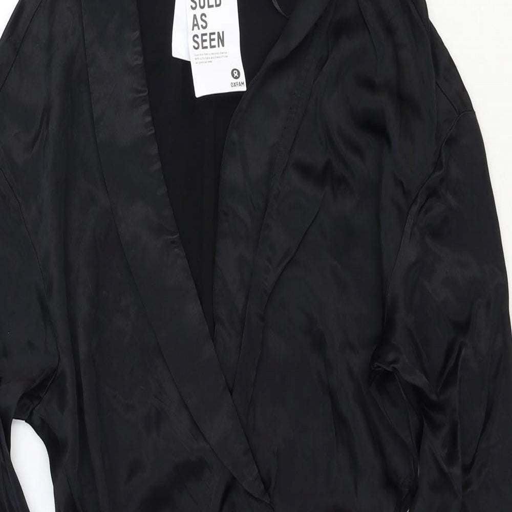 Zara Womens Black Viscose Mini Size S V-Neck Button - Wrap Front