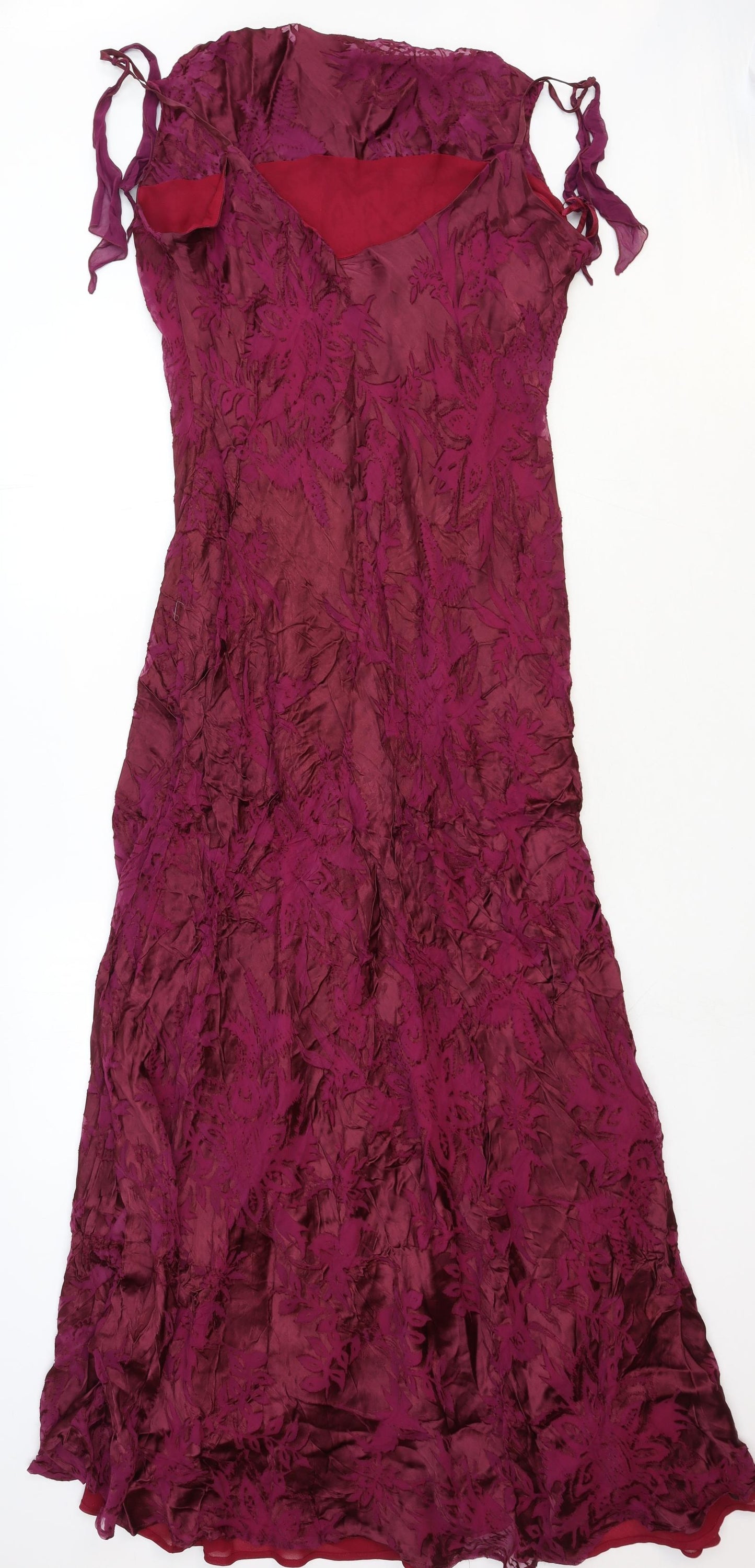 Monsoon Womens Red Floral Cotton Maxi Size 18 Cowl Neck Pullover