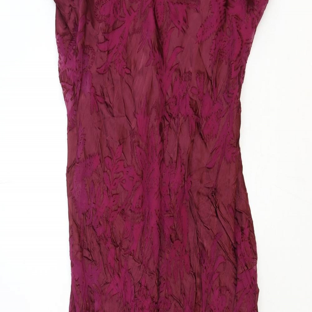 Monsoon Womens Red Floral Cotton Maxi Size 18 Cowl Neck Pullover