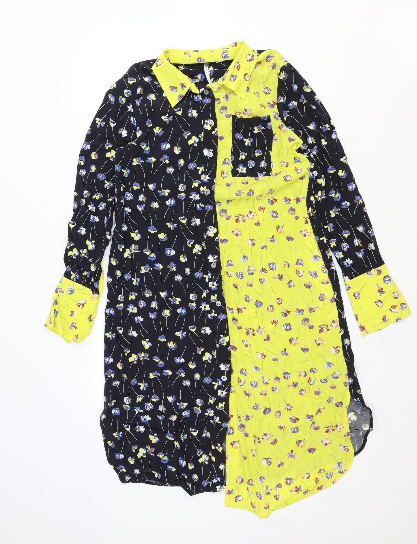 NEXT Womens Multicoloured Floral Viscose Shirt Dress Size 10 Collared Button