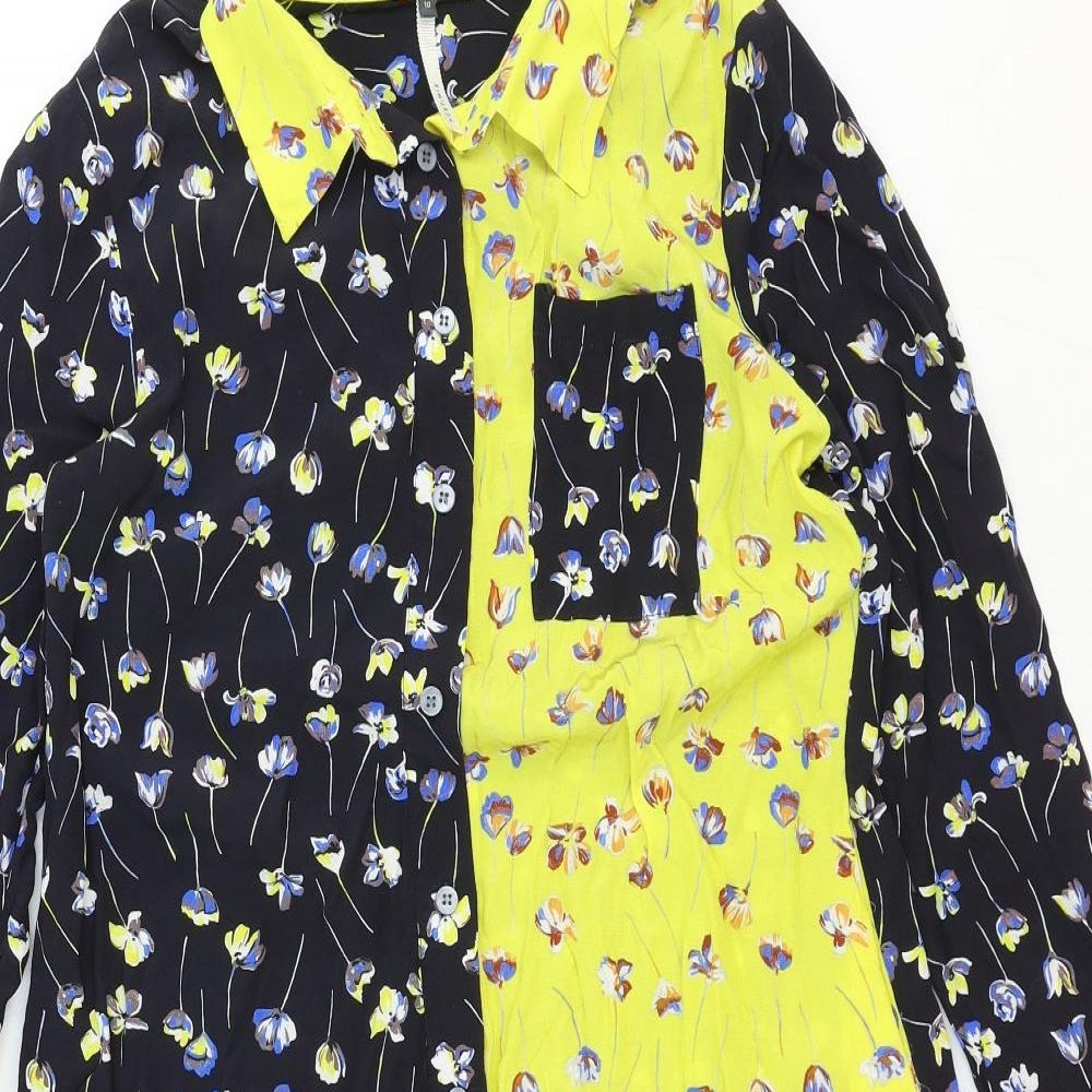 NEXT Womens Multicoloured Floral Viscose Shirt Dress Size 10 Collared Button