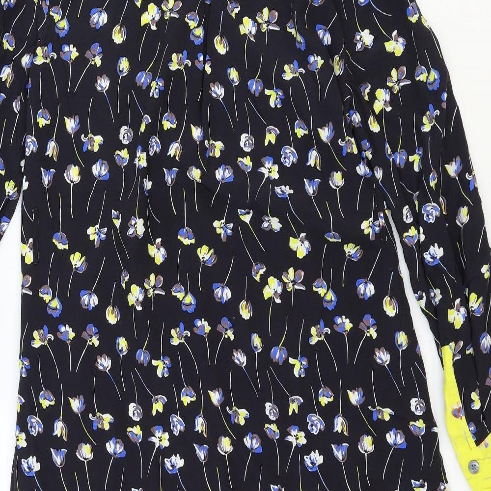 NEXT Womens Multicoloured Floral Viscose Shirt Dress Size 10 Collared Button