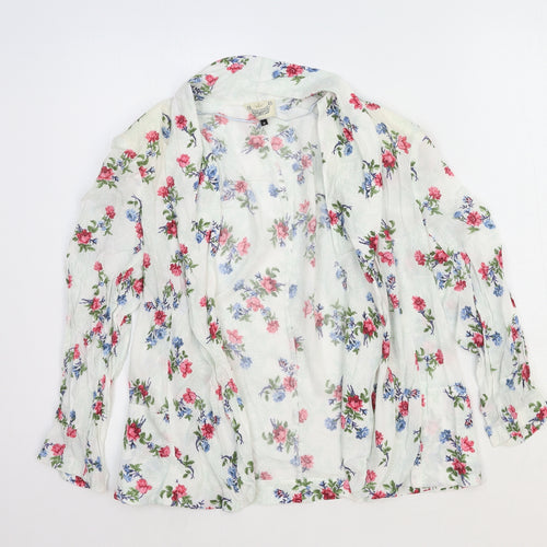 River Island Womens Multicoloured V-Neck Floral Viscose Cardigan Jumper Size 8