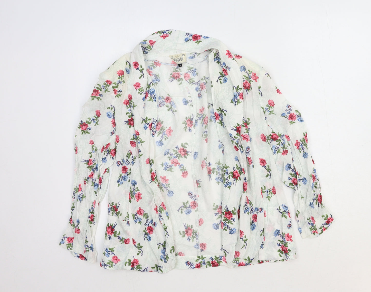 River Island Womens Multicoloured V-Neck Floral Viscose Cardigan Jumper Size 8