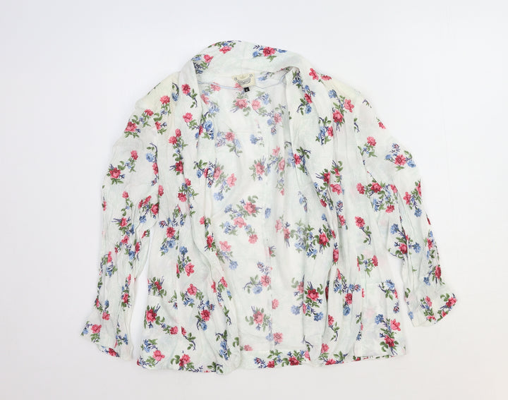 River Island Womens Multicoloured V-Neck Floral Viscose Cardigan Jumper Size 8