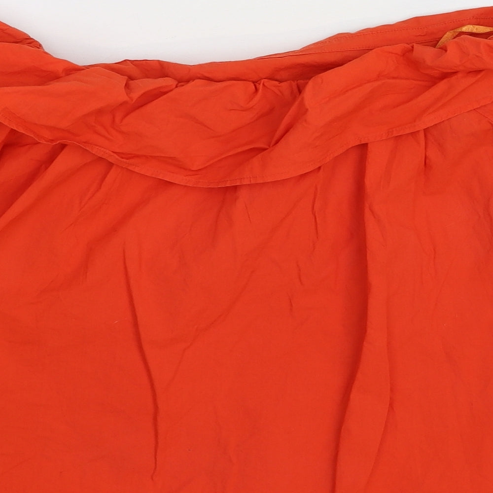 Warehouse Womens Red Cotton Basic Blouse Size 16 Off the Shoulder - Bardot