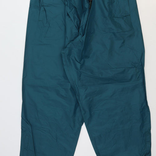 High Country Mens Green Nylon Rain Trousers Trousers Size L Regular Tie