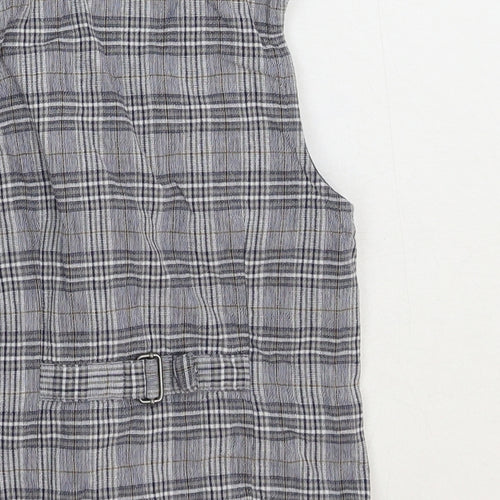NEXT Boys Grey Plaid Jacket Waistcoat Size 4-5 Years Button