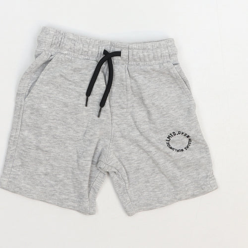 George Boys Grey Cotton Sweat Shorts Size 4-5 Years Regular Tie