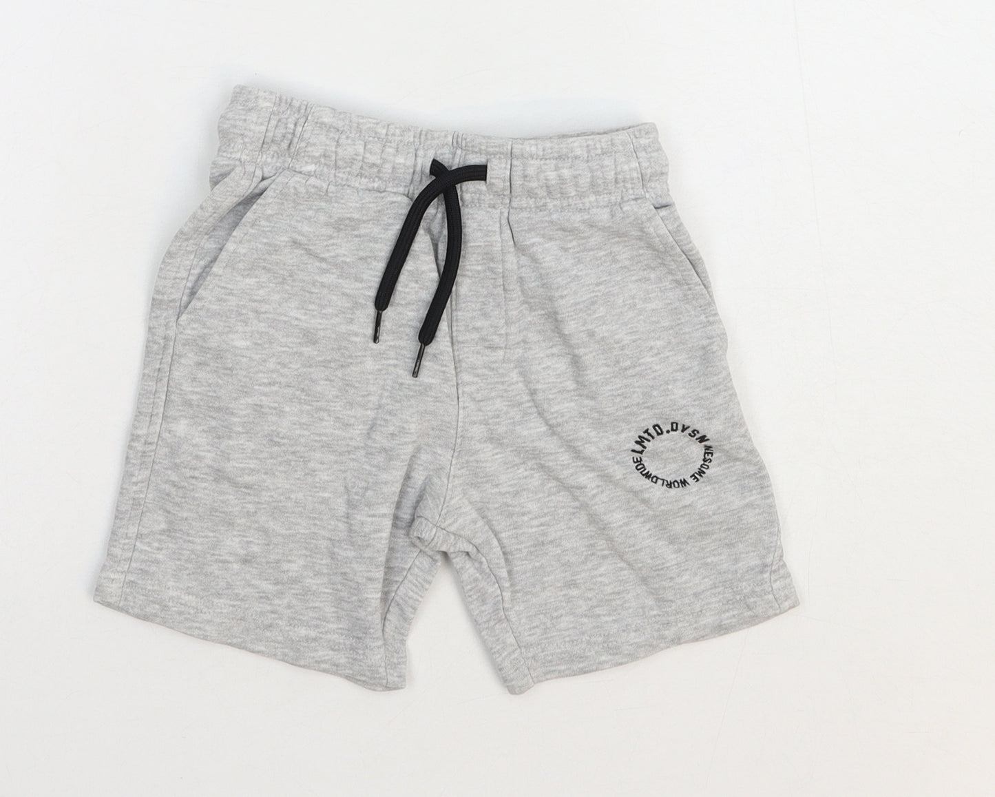 George Boys Grey Cotton Sweat Shorts Size 4-5 Years Regular Tie