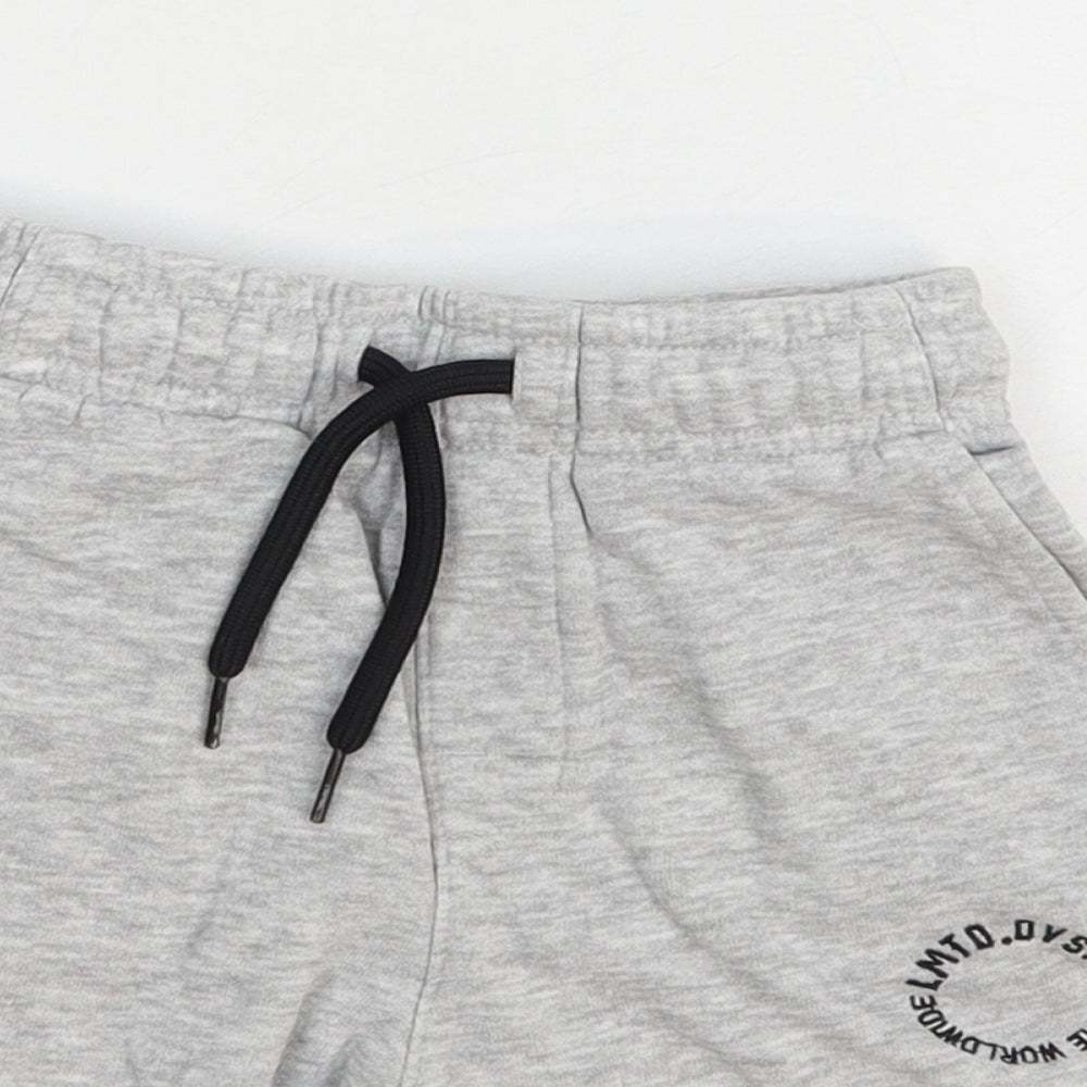 George Boys Grey Cotton Sweat Shorts Size 4-5 Years Regular Tie